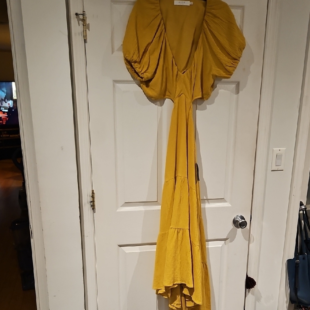 Astr Mustard High Low Dress